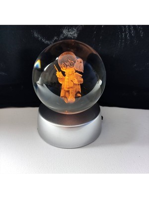 PremiumPort Büyülü Baykuş Temalı Parlak Kristal Cam Küre Hediye ve Dekorasyon