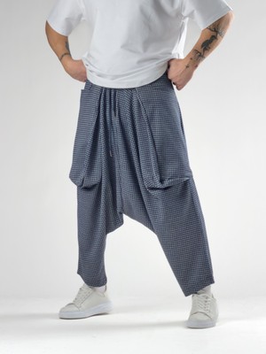 Cocopelli Oversize Mavi Erkek Avangard Şalvar COC2790