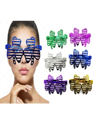 DS LLC Metalize Ekstra Parlak Yaprak Panjur Parti Gözlüğü 6 Renk 6 Adet Iegtgrs-34