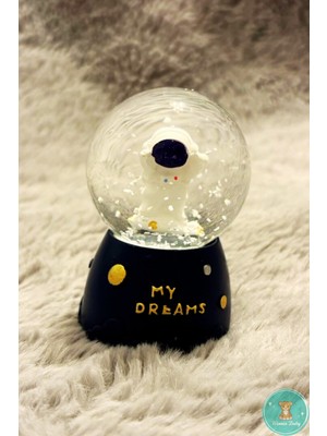 PremiumPort Mini Astronot Temalı Işıklı Kar Küresi Dekoratif Hediye