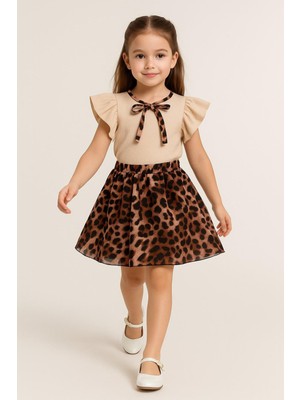 Savorzy Kurdele Detaylı Leopar Elbise