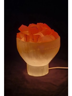 Pozitif Doğal Taş Doğal Selenit Taşı Gece Lambası