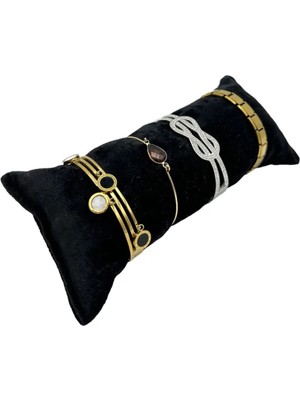 Sezgin Kutu ve Aksesuar Saat Bileklik ve Takı Yastığı 20 cm Siyah Süet