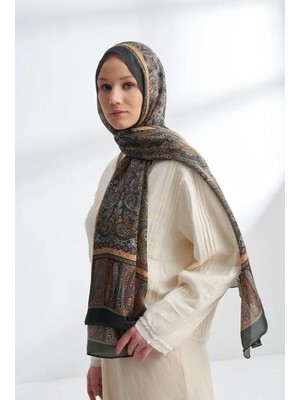 Armanda Etro Etnik Desen Şal 6036-KAŞMIR Haki