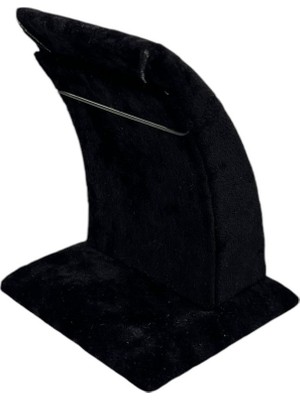 Megass Dekor Süet Kumaş Siyah Renk Ayaklı 9/7 cm Küpe Sergileme Dekoru