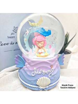 PremiumPort Büyük Boy Müzik Kutusu Deniz Kızı Temalı Işıklı Püskürtmeli Dekor