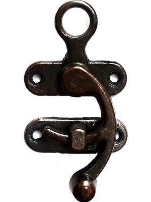 DS LLC Kancalı Yay Gözü, Ahşap Kutu Klipsi - Büyük, Antik, 1 Adet Iegtgrs-34