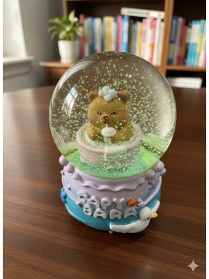 PremiumPort Büyük Boy Kar Püskürtmeli Müzikli Işıklı Dinlendirici Kar Küresi