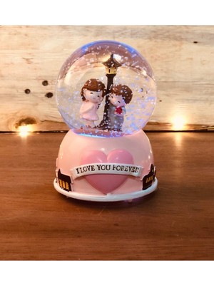 PremiumPort Sevgili Temalı Işıklı Müzikli Büyük Boy Kar Küresi