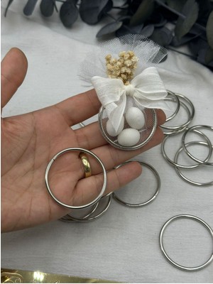 Belirtilmemiş E Elmas Gold 4 cm Nikah Şekeri Hediyelik Halka Demir 50 Ader (Sadece Halka)