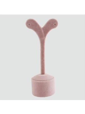 Megass Dekor Süet Kumas Pembe Renk 12 cm Küpe Sergileme Aksesuar