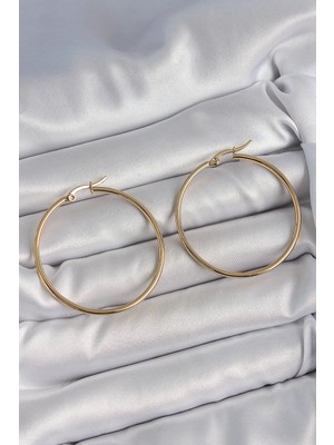 DS LLC 316 Çelik Gold Renk 43 mm Halka Model Kadın Küpe - TJ-BKP10510 Iegtgrs-34
