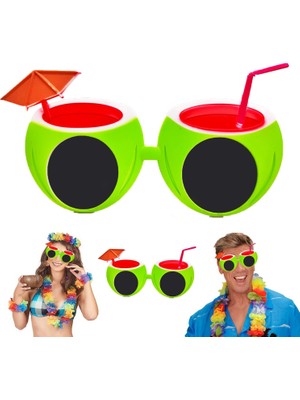 DS LLC Karpuz Şekilli Tropikal Hawaii Yaza Merhaba Parti Gözlüğü Iegtgrs-34