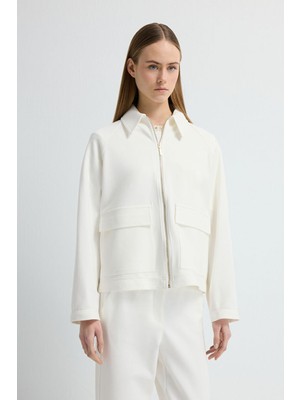 Love My Body Fermuarlı Örme Ceket Kemik 119L9760000