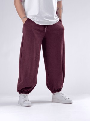 Cocopelli Balık Sırtı Desenli Bordo Erkek Baggy Pantolon COC2776