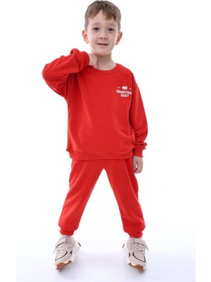Kyex Kids Erkek Çocuk Pamuklu 3 Iplik Kırmızı Alt Üst Takım