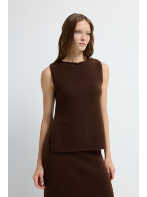Adl Kolsuz Triko Süveter Kahve 16745305000