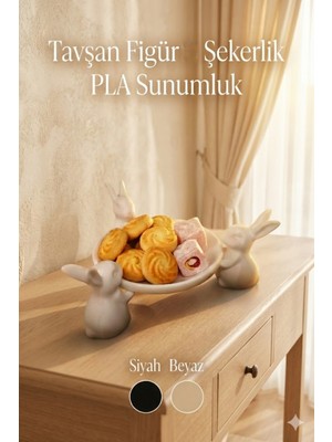 Oxyteez Tavşan Figürlü Şekerlik Reçine Sunumluk Salon ve Mutfak İçin Modern Dekor