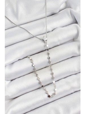 İlk El Grup Pirinç Zirkon Taşlı Yıldız Figürlü Y Model Gümüş Renk Kadın Kolye - TJ-BKO10309 Iegtgrs-3