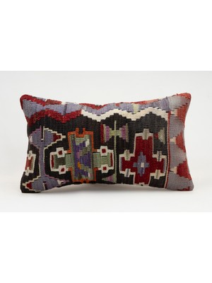 Kilim Wholesale El Yapımı Kilimden Yapılmış Vintage Kırlent Kılıfı, Yün, 30X50 cm