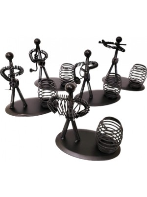 Nuveden Dekoratif Metal Adam Müzisyen Kalemlik DIE-RSTG34