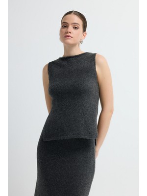 Adl Kolsuz Triko Süveter Antrasit 16745305000