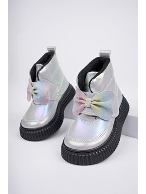 Kız Çocuk Fiyonklu Su Geçirmez Ortopedik Kaydırmaz Taban Bot
