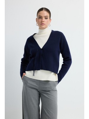 Adl Uzun Kol Triko Ceket Lacivert 11945323000