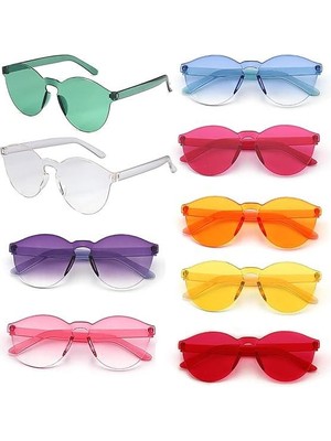 Die Grup Oval Şekilli Çerçevesiz Parti Gözlüğü 6 Renk 6 Adet DIE-RSTG34