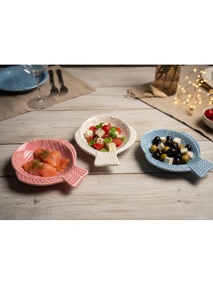 Kachkırhome Seramik Tabak Kase Balık Model 3 Lü Setdekoratif