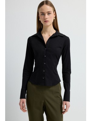 Adl Pensli Uzun Kol Gömlek Siyah 13045720005