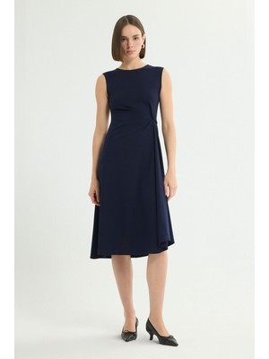 Love My Body Drapeli Elbise Lacivert 124L9797000