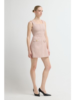 Adl Kolsuz Mini Elbise Bordo 12442893007