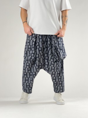 Cocopelli Oversize Desenli Erkek Avangard Şalvar COC2789