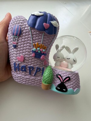 PremiumPort Mor Kalemlikli Kar Küresi, Özel Hediye Kutusunda Şık Tasarım