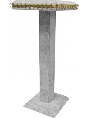 Özer Kutu Ayaklı Kolye Zincir & Kolye ve Tesbih Standı (44 Metal Askılı) (10 X30 Cm) Gri