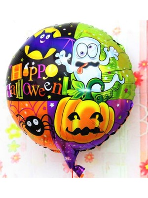 DS LLC Halloween Örümcekli Kabaklı Folyo Balon 18 Inç Iegtgrs-34
