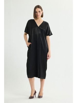 Love My Body V Yaka Elbise Siyah 124L7705006