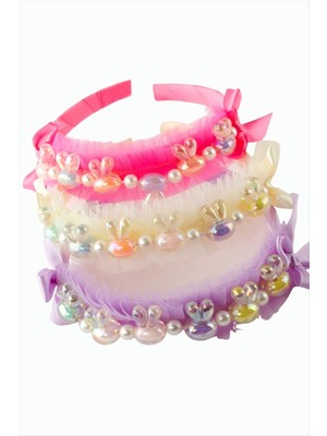 Makay Fiyong Boncuk Tüllü Çocuk Taç