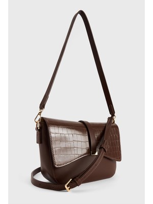 Love My Body Croco Desen Detaylı Çanta Kahve 121L9579000