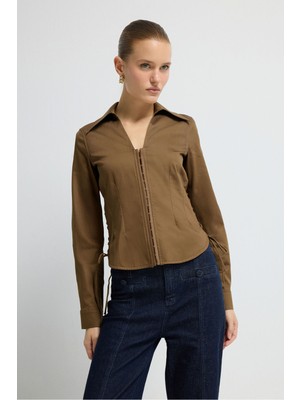 Adl Bağcık Detaylı Gömlek Olive 13045953000