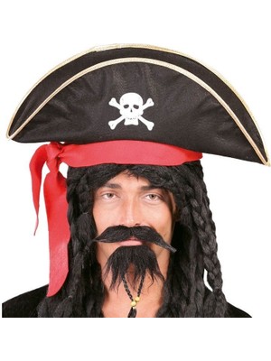 DS LLC Karayip Korsanları Kaptan Jack Kumaş Korsan Şapkası Yetişkin Iegtgrs-34