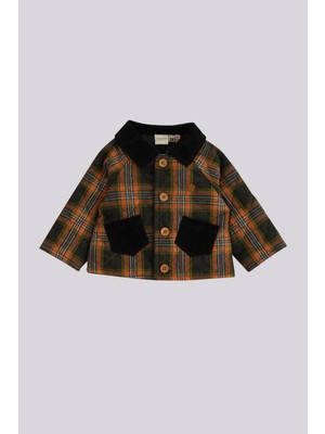 Layette Bg Store Erkek Bebek Ekose Ceket Gömlek Yaka Pamuk Viskoz Poliester Konforlu 6 Ay