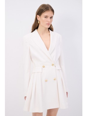 Adl Cep Kapak Detaylı Volanlı Ceket Elbise Kemik 12444868000