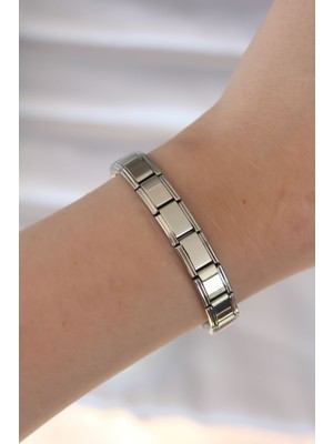 İlk El Grup 316L Çelik Gümüş Renk Yazısız Nominaition Model Kadın Bileklik - TJ-BB6085 Iegtgrs-34