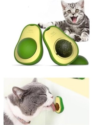 Delixa Avokado Kedi Nanesi Yalama Topu Kedi Otu Oyuncağı, Yenilebilir Catnip, Avokado Oyun Topu