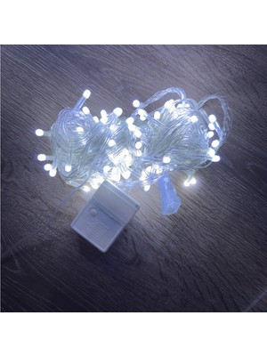 İlk El Grup 10 M 100 LED Damla Uçlu Beyaz Işık Şeffaf Kablo Mz-17-1 Iegtgrs-34
