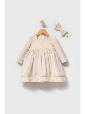Myroka Kız Bebek Mevsimlik Elbise Bej