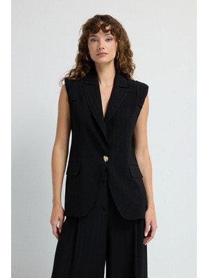 Adl Cep Kapaklı Yelek Siyah 17945797000