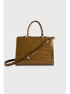 Love My Body Croco Desenli Çanta Camel 121L9582000